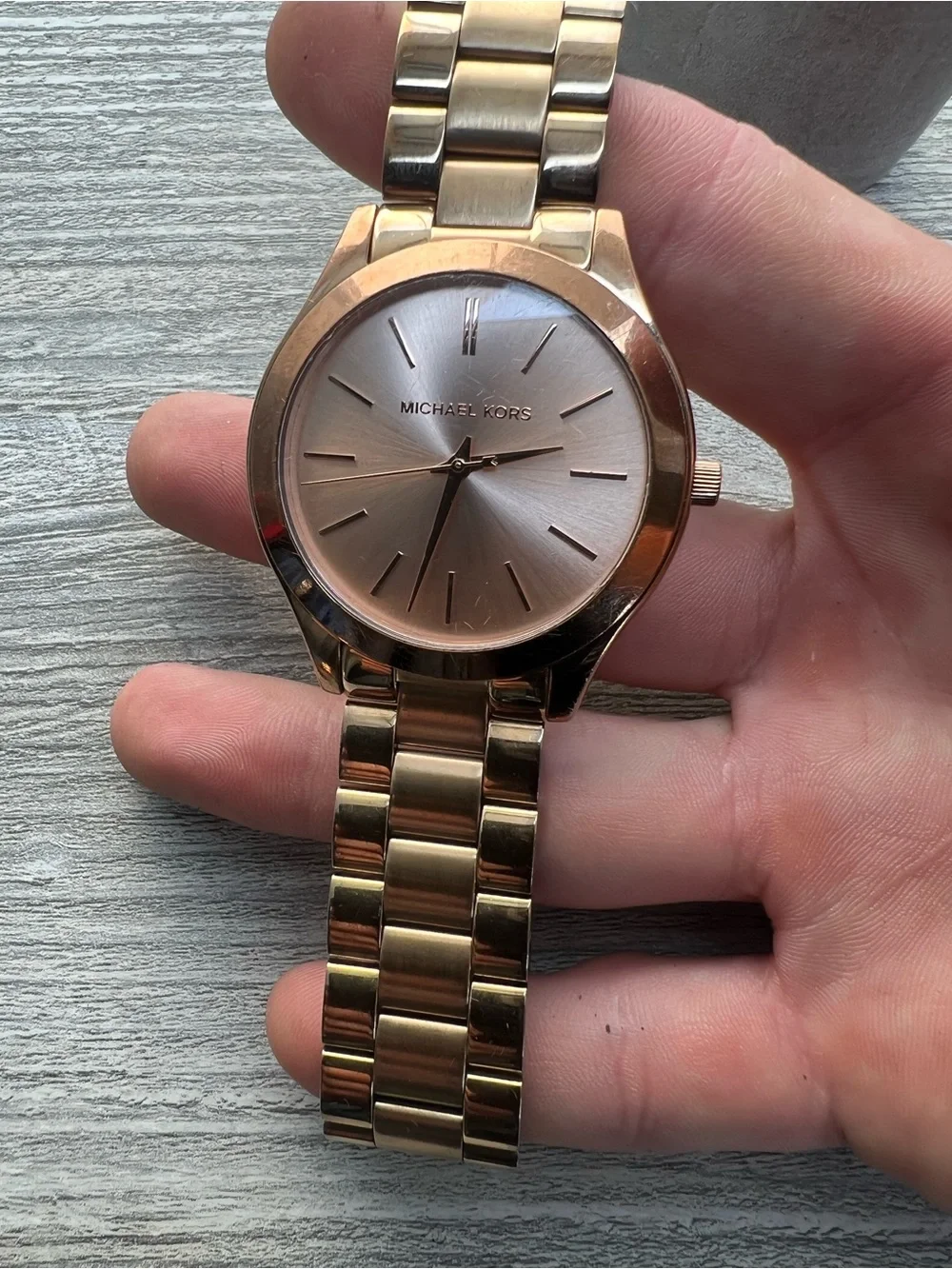 Michael Kors Men's Rose Gold Tone Stainless Bracelet Watch